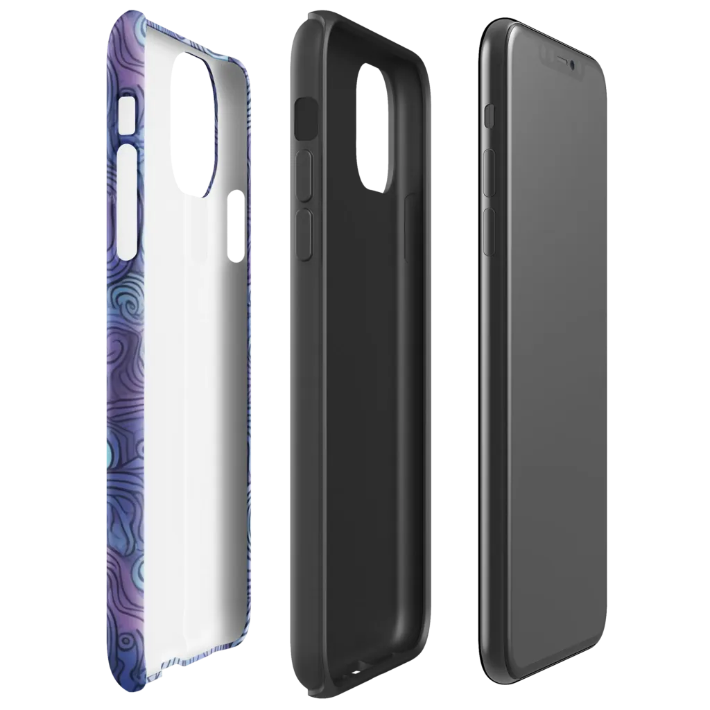 Blue Hour Waves on Tough Case for iPhone® — Right