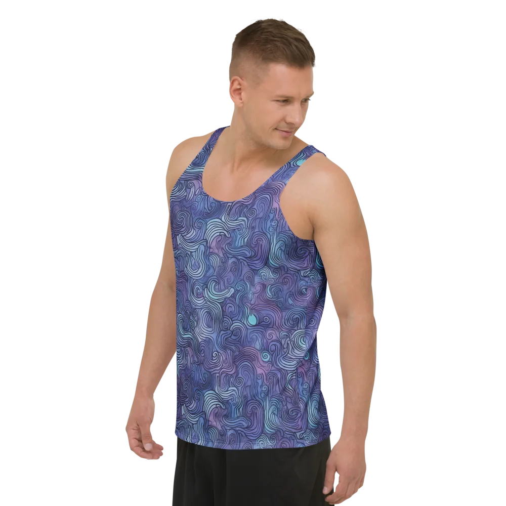 Blue Hour Waves on Men's Tank Top — Left Front