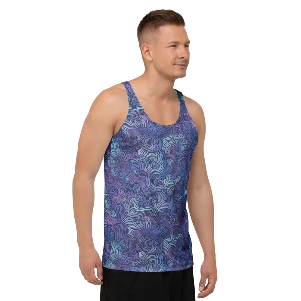 Blue Hour Waves on Men's Tank Top — Right Front