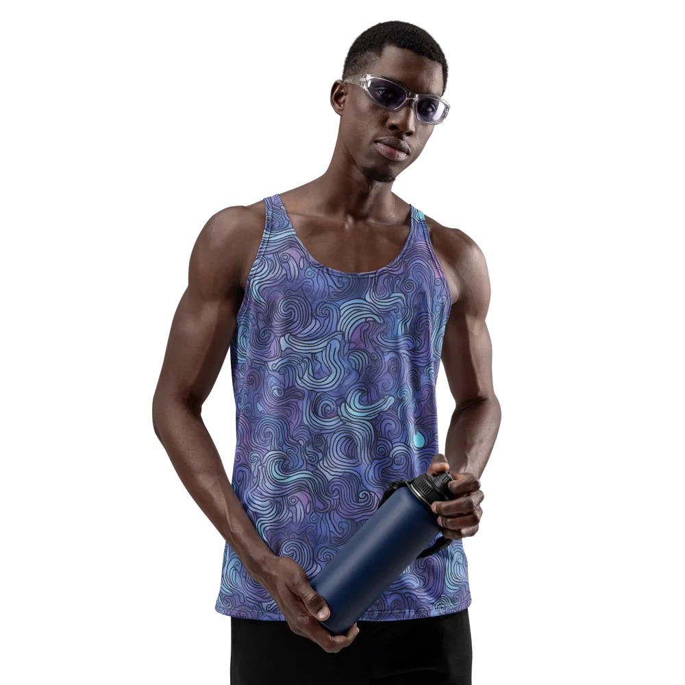 Blue Hour Waves on Men's Tank Top — Front
