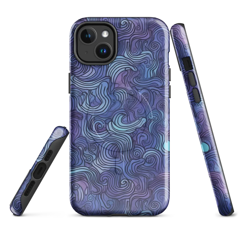 Blue Hour Waves on MagSafe Tough Case for iPhone® — Front