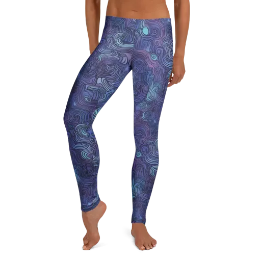 Blue Hour Waves on a Leggings