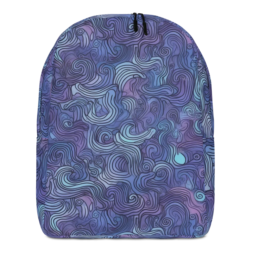Blue Hour Waves on Minimalist Backpack — Front