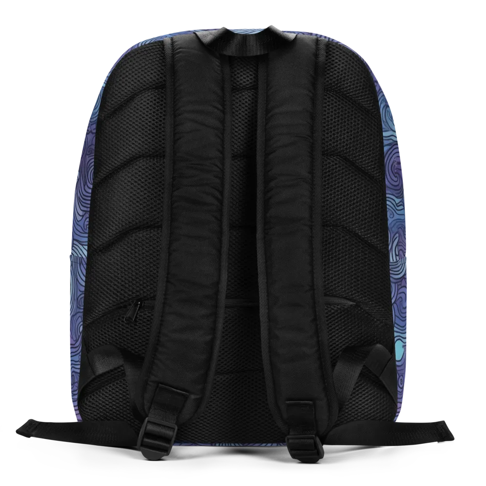 Blue Hour Waves on Minimalist Backpack — Back