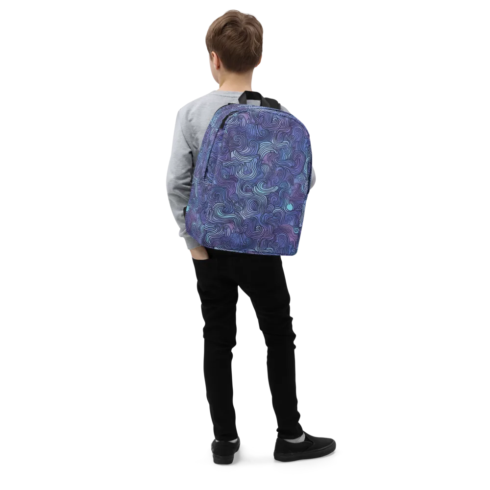 Blue Hour Waves on Minimalist Backpack — Right Front