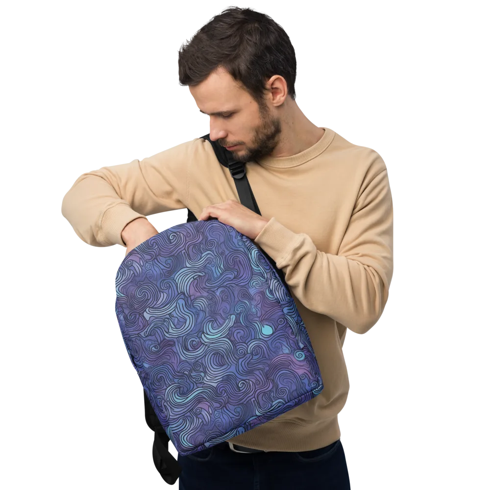 Blue Hour Waves on Minimalist Backpack — Front