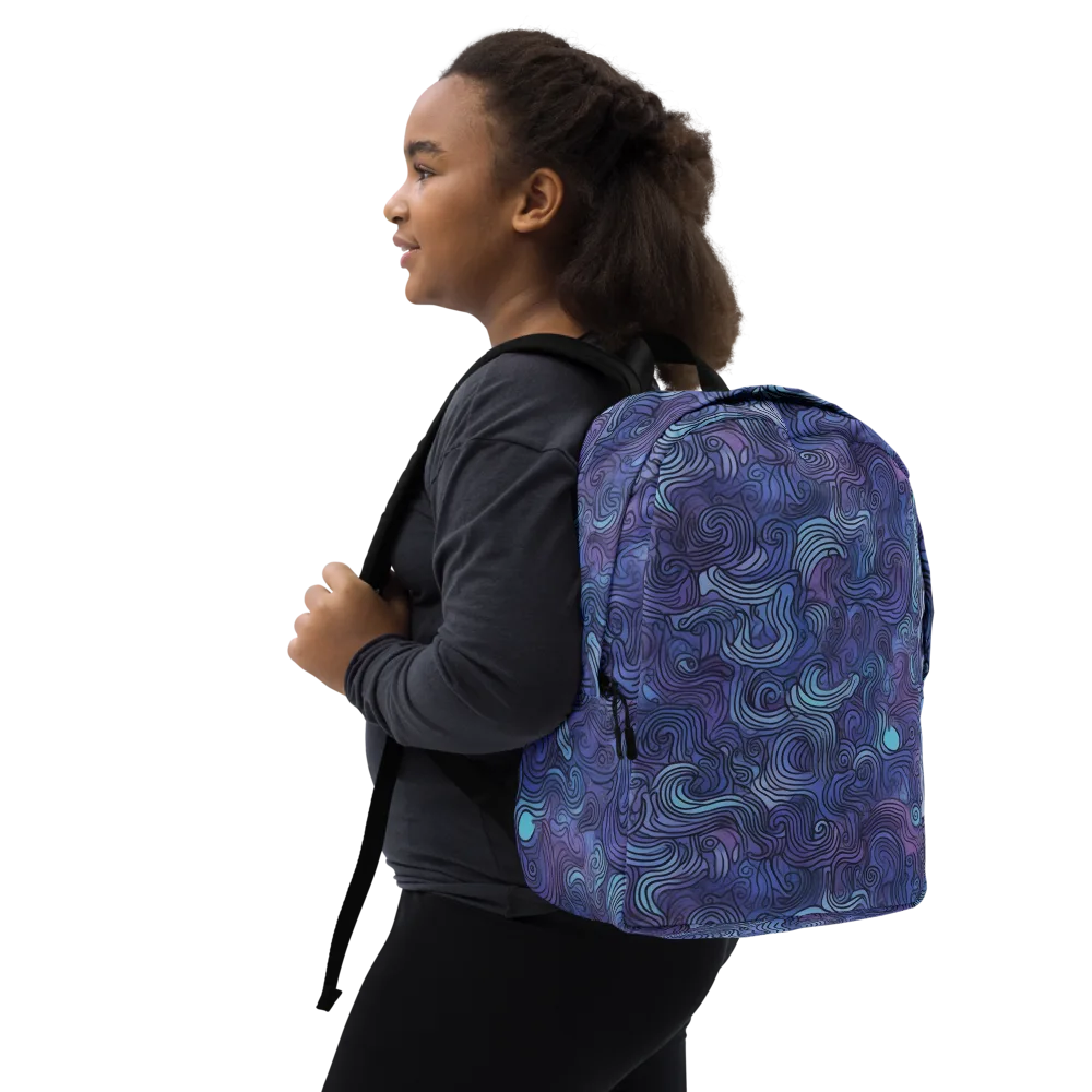 Blue Hour Waves on Minimalist Backpack — Right Front