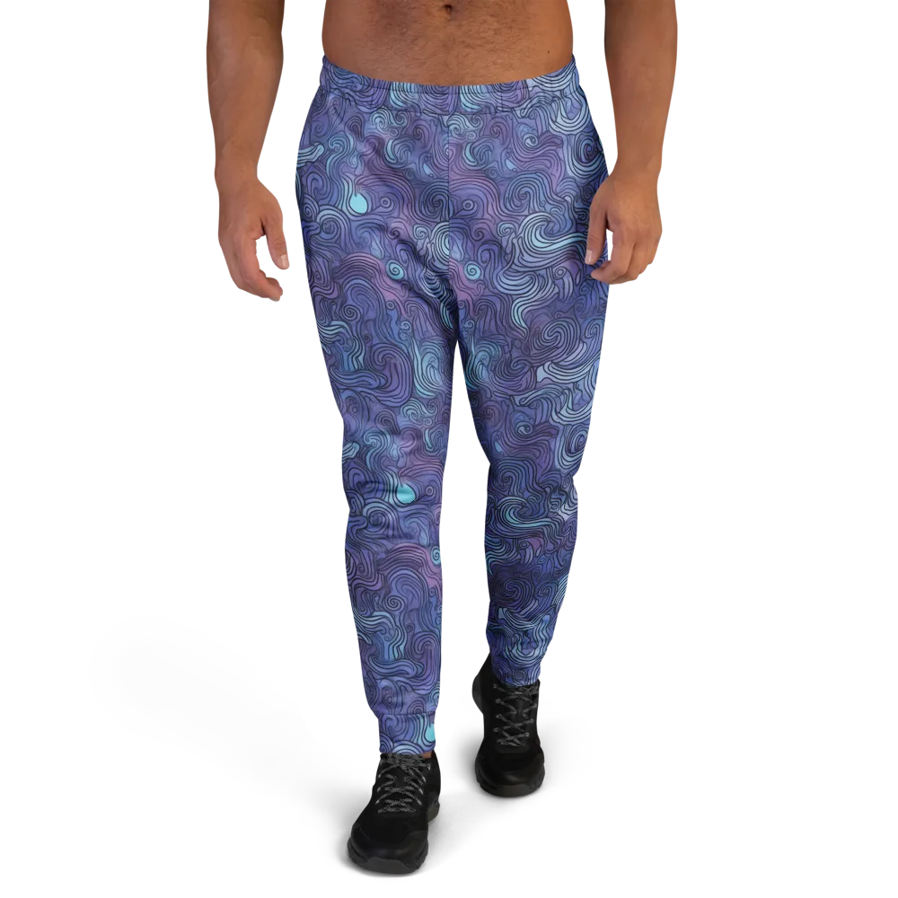 Blue Hour Waves on Men's Joggers — Front