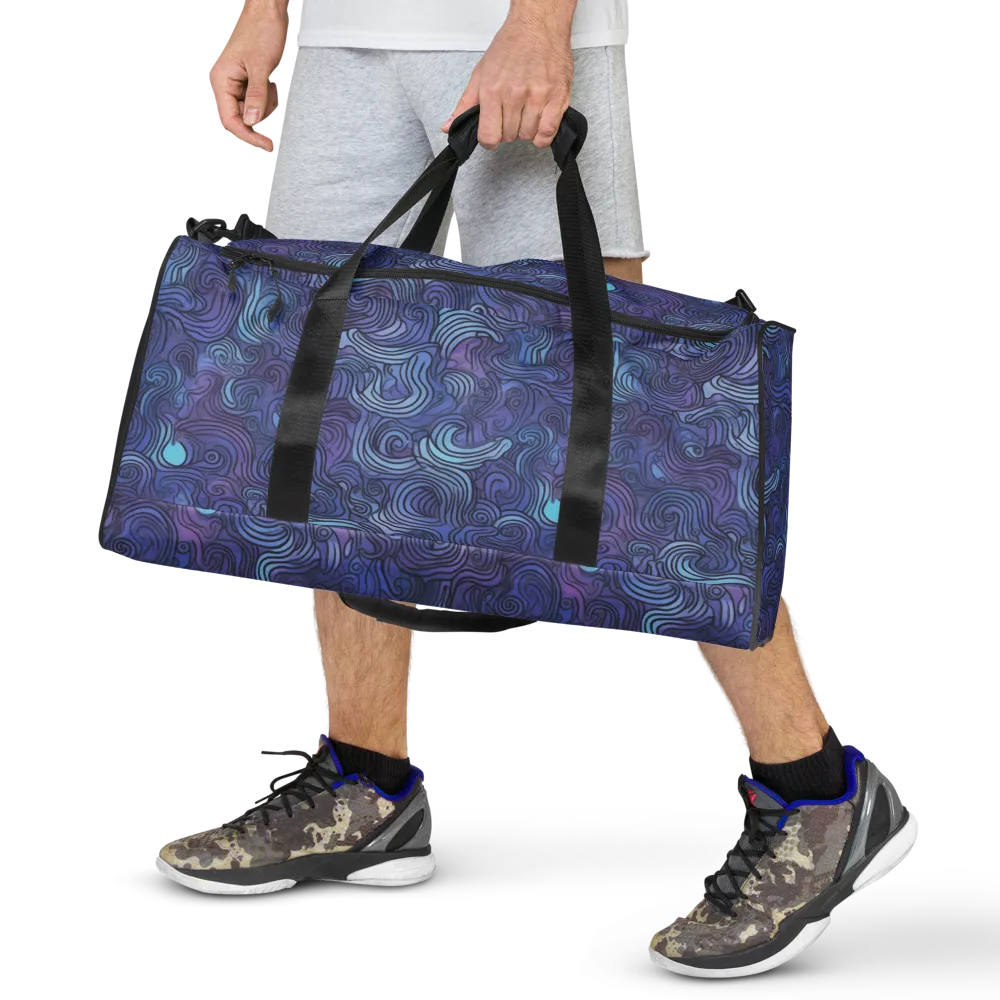 Blue Hour Waves on Duffle Bag — Front