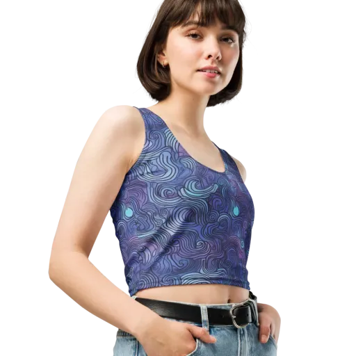 Blue Hour Waves on a Crop Top