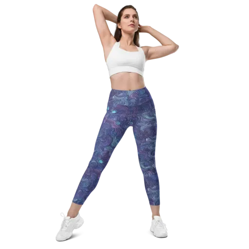 Blue Hour Waves on a Leggings with Pockets