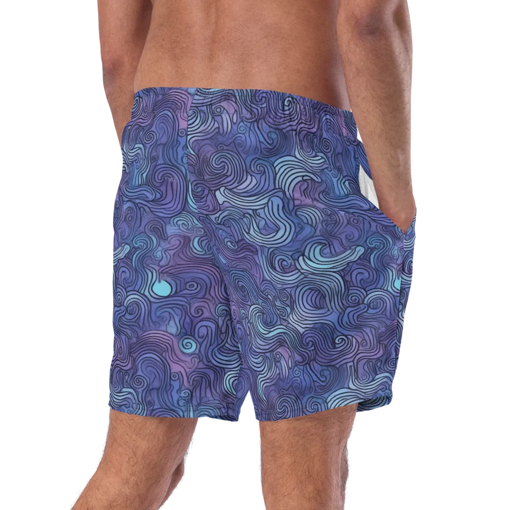 Blue Hour Waves on Swim Trunks — Right Back