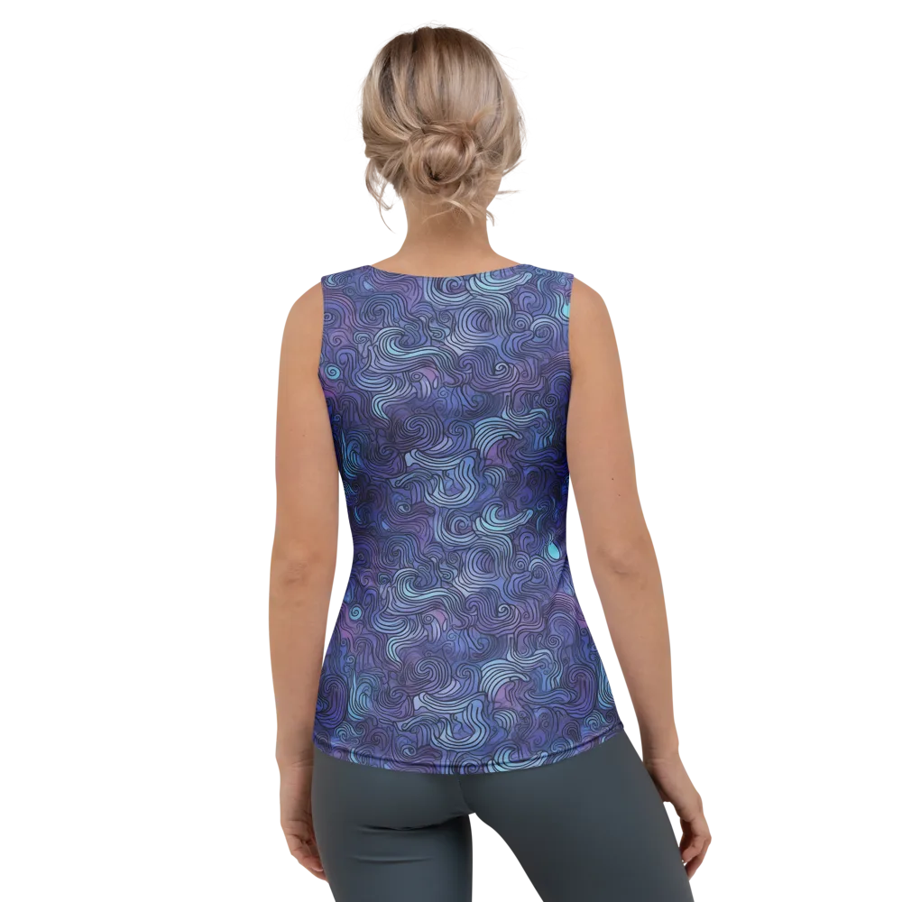 Blue Hour Waves on Women's Tank Top — Back