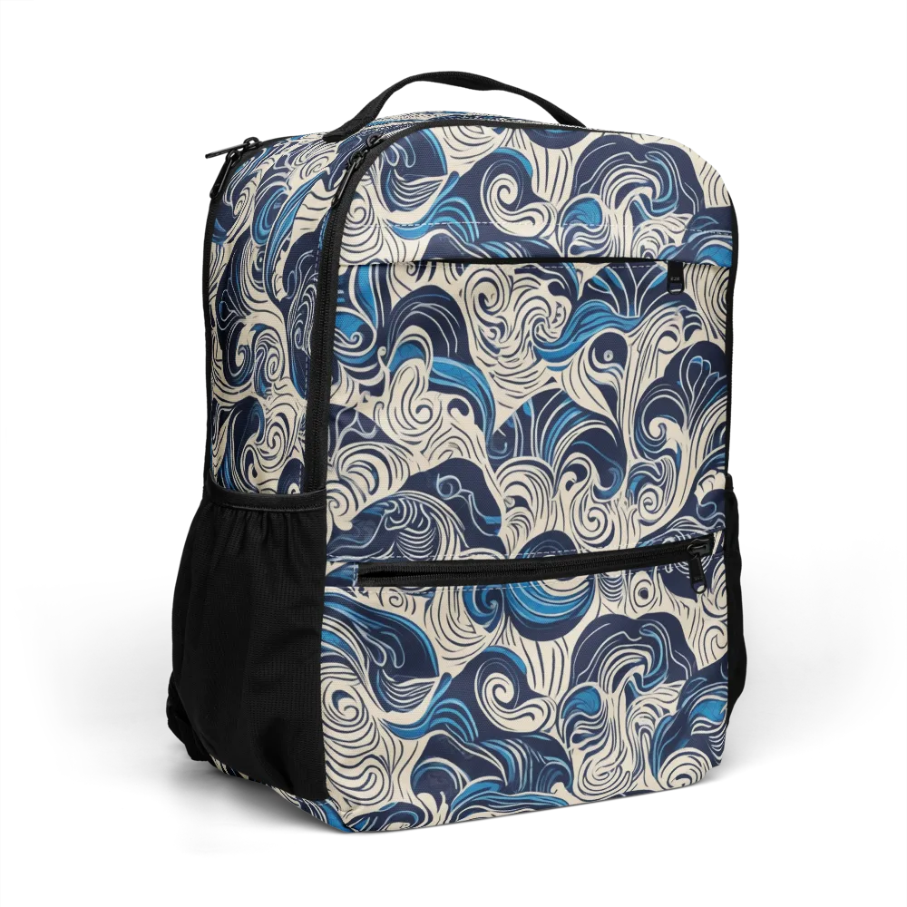 Indigo Tidal Bloom on Utility Backpack — Right Front