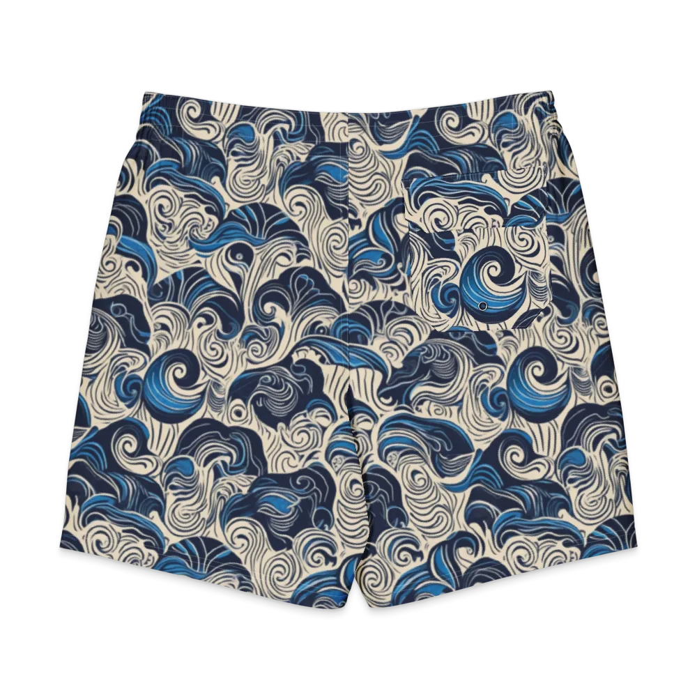 Indigo Tidal Bloom on Men's Board Shorts — Back
