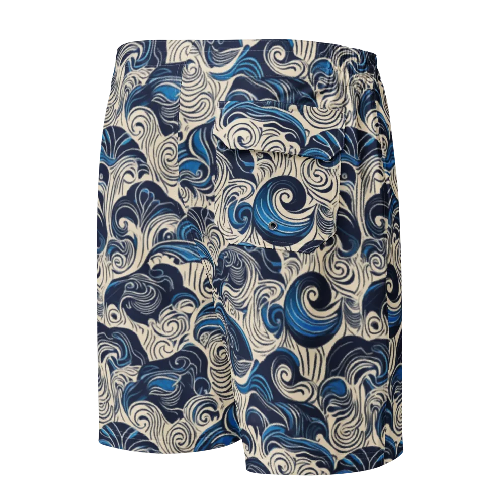 Indigo Tidal Bloom on Men's Board Shorts — Back