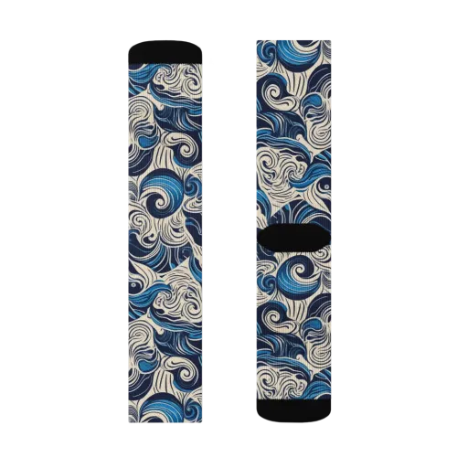 Indigo Tidal Bloom on a Socks