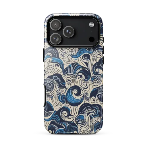 Indigo Tidal Bloom on a Tough Case for iPhone®
