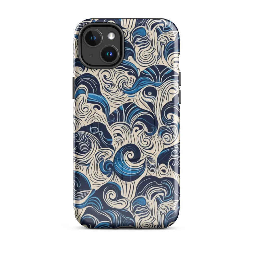 Indigo Tidal Bloom on MagSafe Tough Case for iPhone® — Front