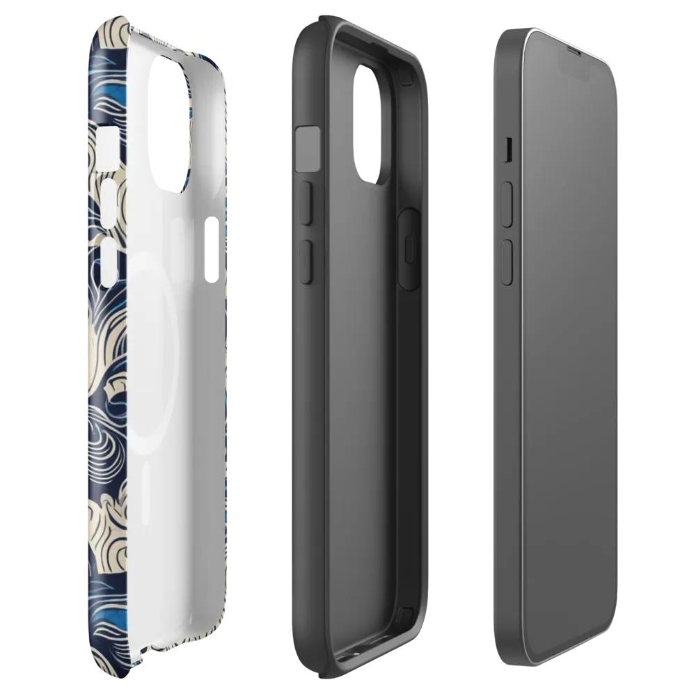 Indigo Tidal Bloom on MagSafe Tough Case for iPhone® — Front