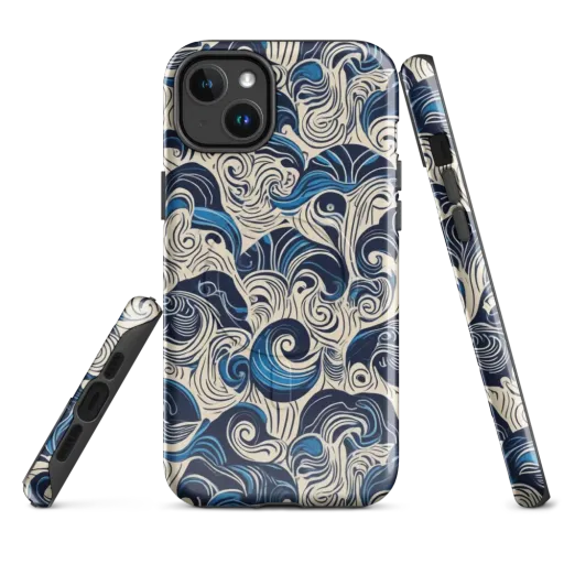 Indigo Tidal Bloom on a MagSafe Tough Case for iPhone®