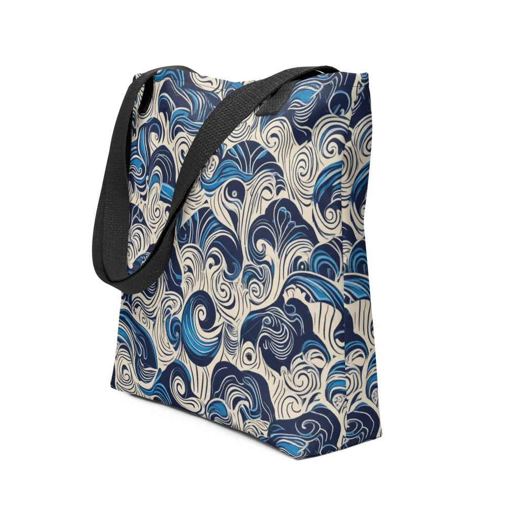 Indigo Tidal Bloom on Tote Bag — Front