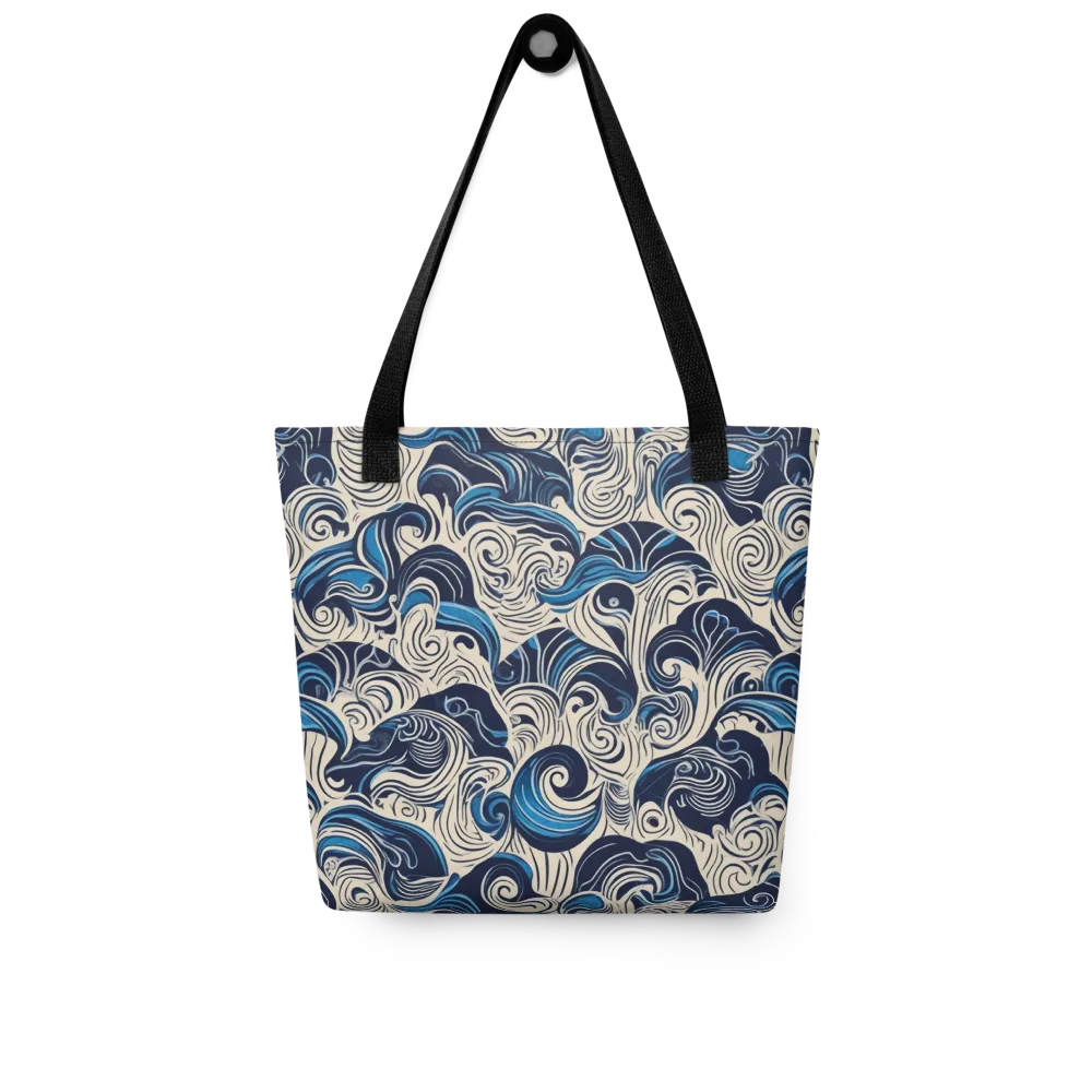 Indigo Tidal Bloom on Tote Bag — Front