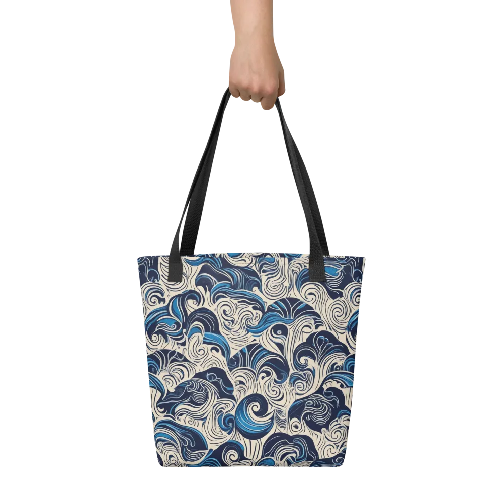 Indigo Tidal Bloom on Tote Bag — Front