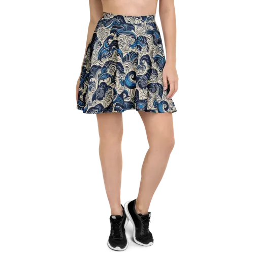 Indigo Tidal Bloom on a Skater Skirt