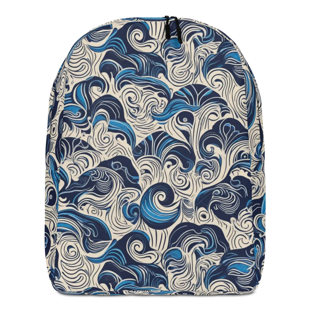 Indigo Tidal Bloom on Minimalist Backpack — Front