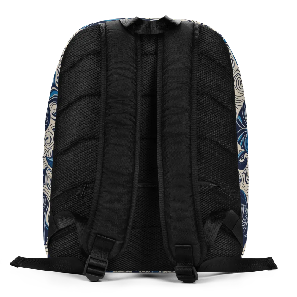 Indigo Tidal Bloom on Minimalist Backpack — Back