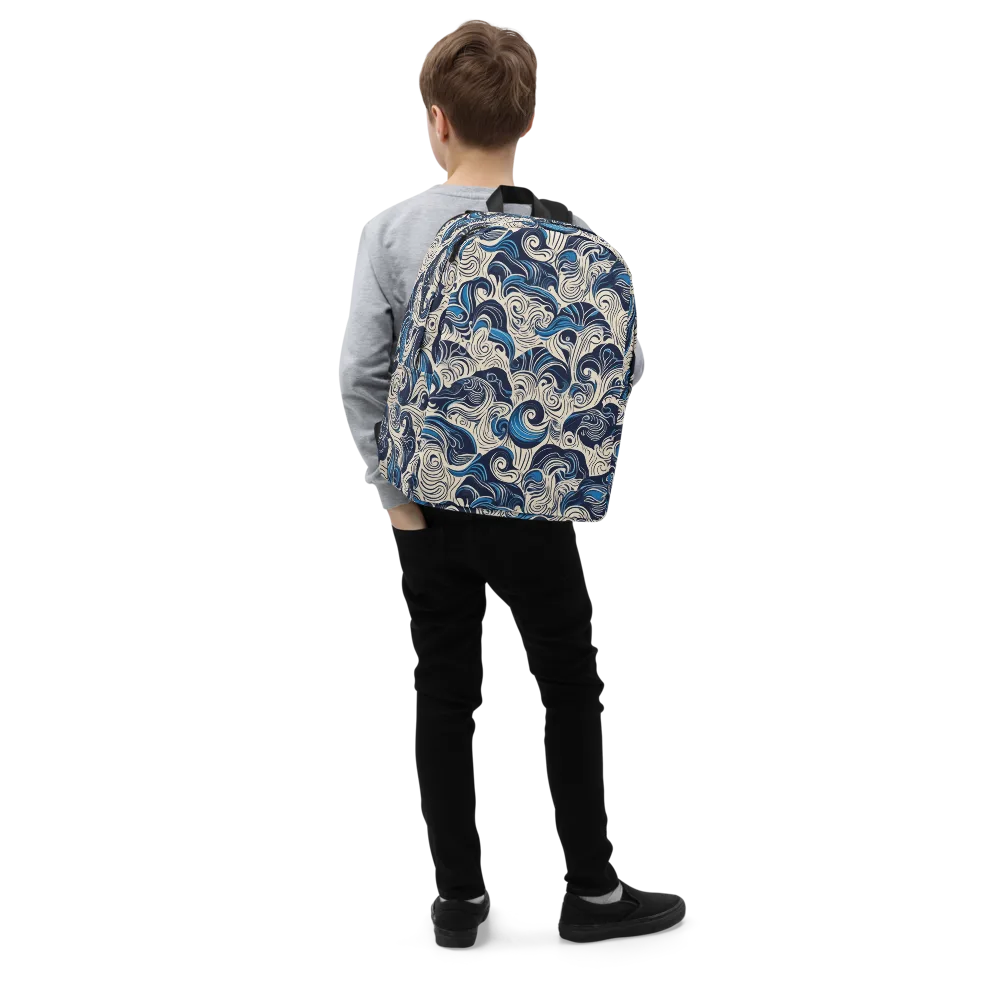 Indigo Tidal Bloom on Minimalist Backpack — Right Front