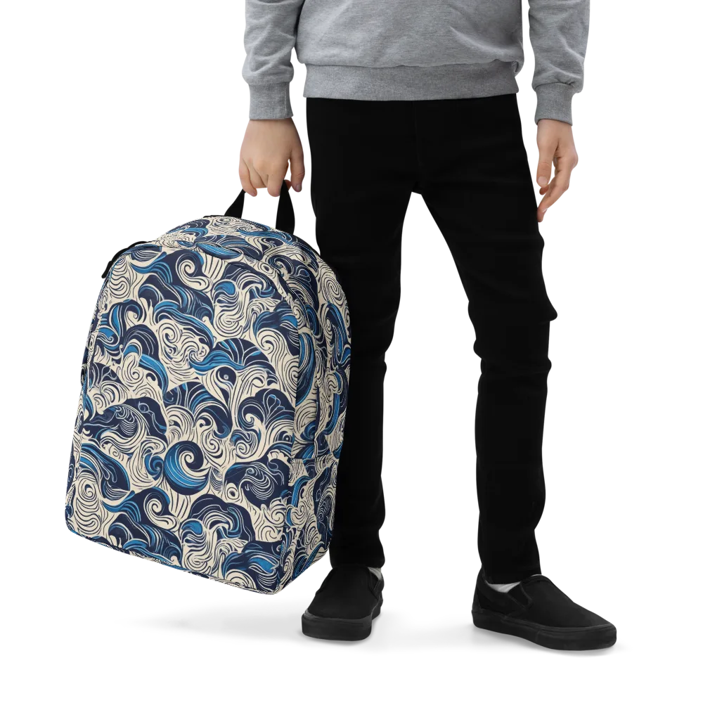 Indigo Tidal Bloom on Minimalist Backpack — Zoomed-in
