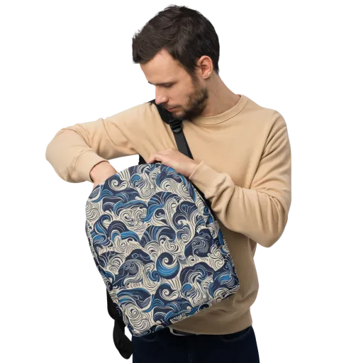Indigo Tidal Bloom on a Minimalist Backpack