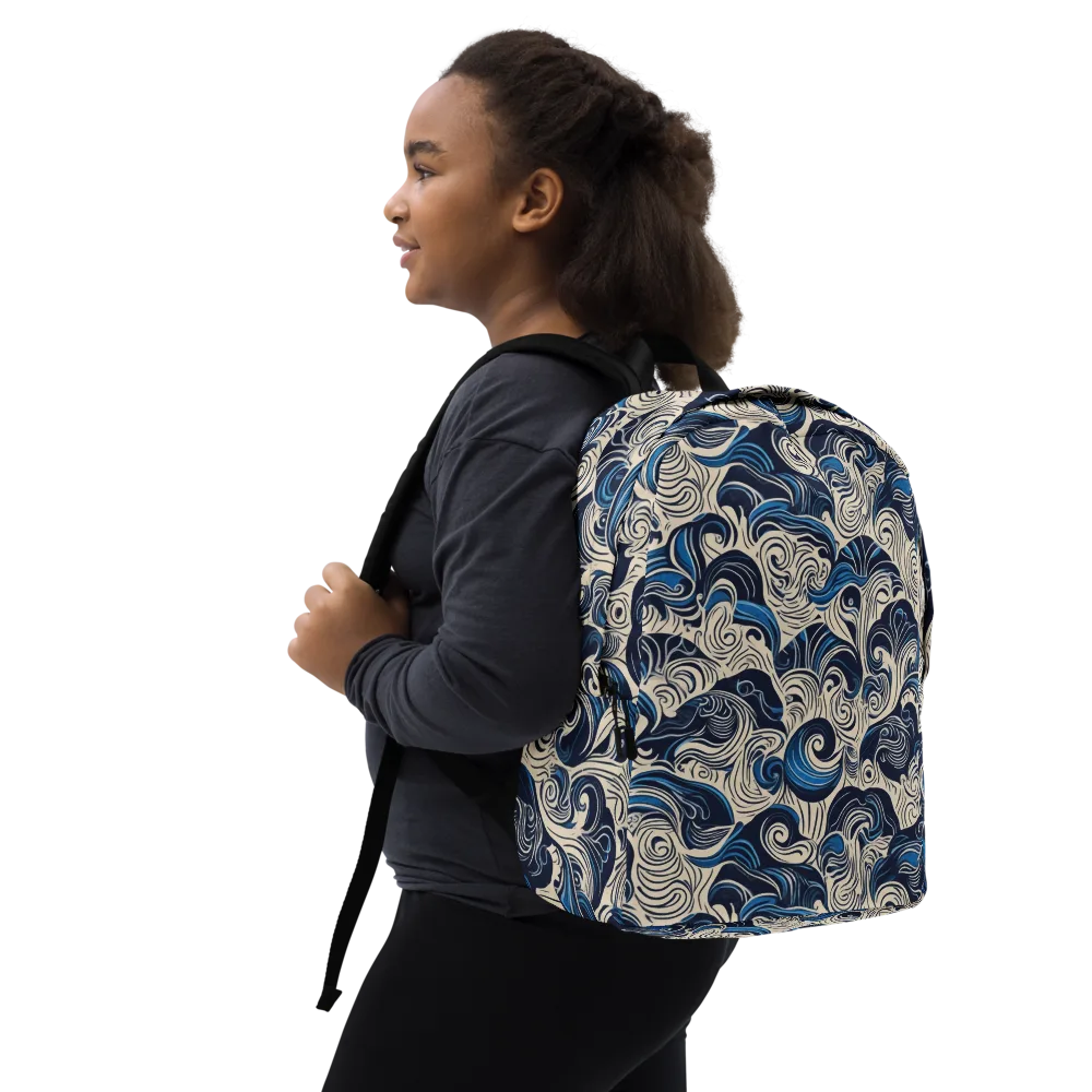 Indigo Tidal Bloom on Minimalist Backpack — Right Front