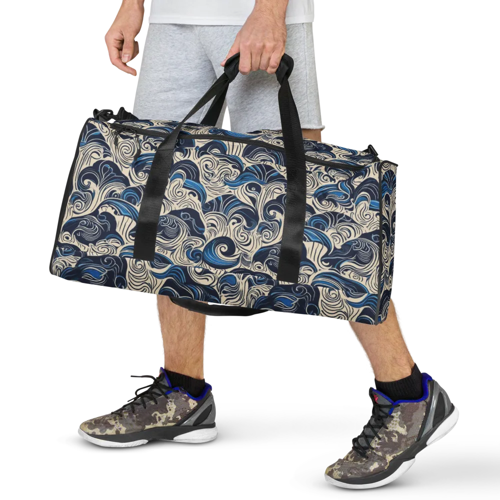Indigo Tidal Bloom on Duffle Bag — Front