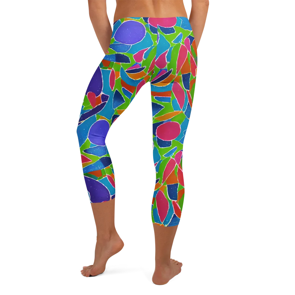 Vivid Fragments on Capri Leggings — Back