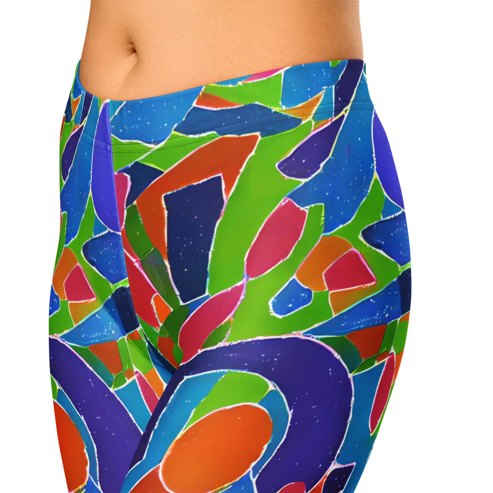 Vivid Fragments on Capri Leggings — Zoomed-in