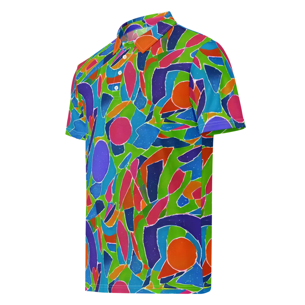 Vivid Fragments on Men's Slim Fit Polo Shirt — Left Front