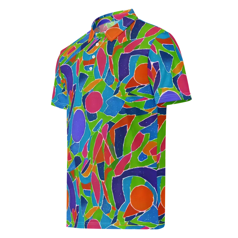 Vivid Fragments on Men's Slim Fit Polo Shirt — Left Front