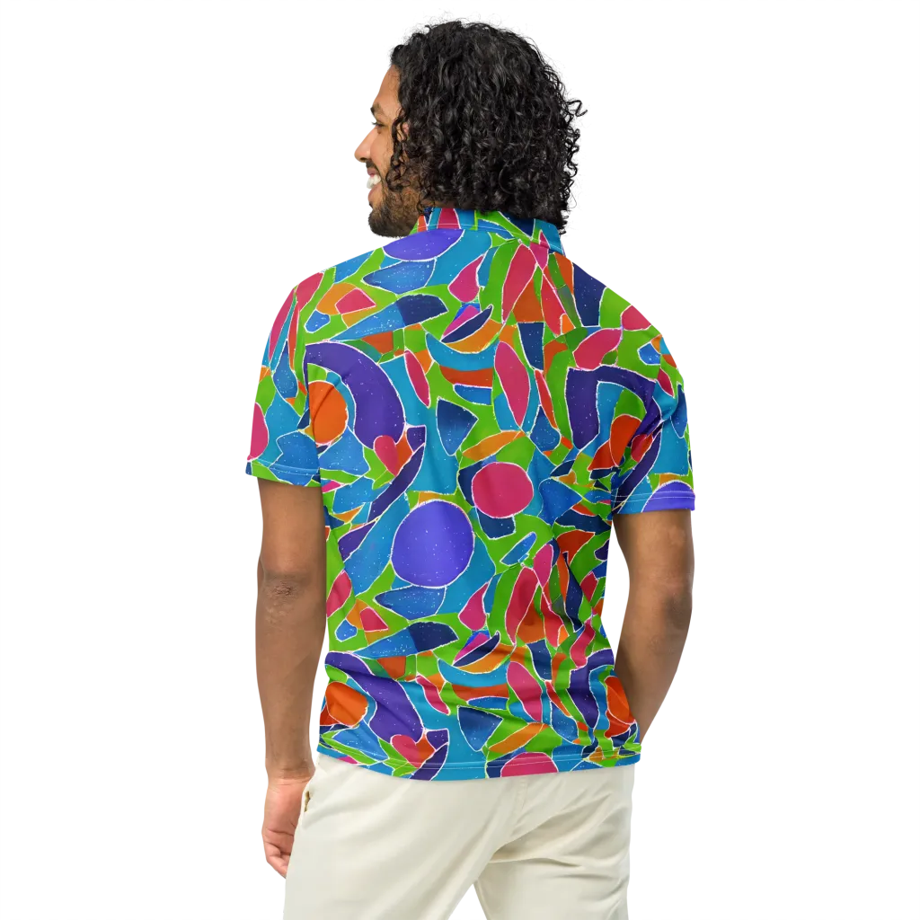 Vivid Fragments on Men's Slim Fit Polo Shirt — Back
