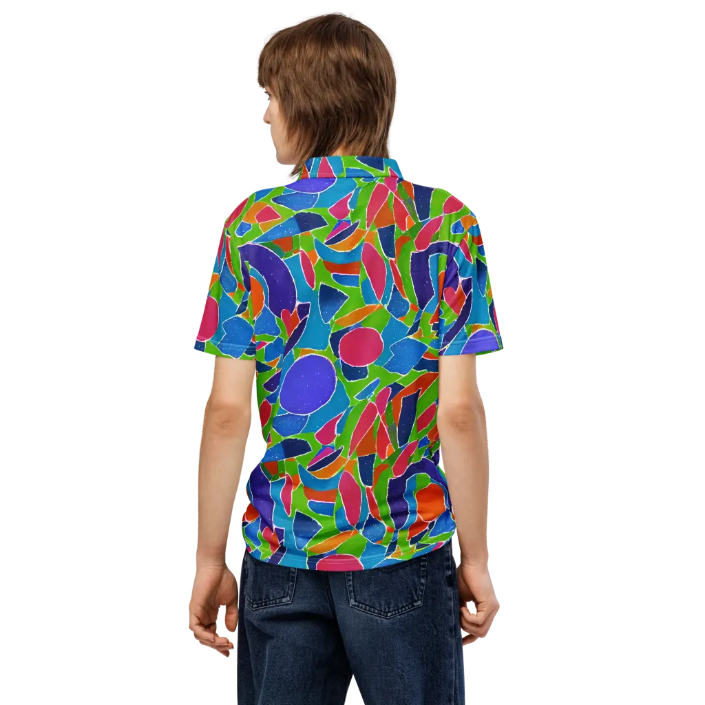 Vivid Fragments on Men's Slim Fit Polo Shirt — Back