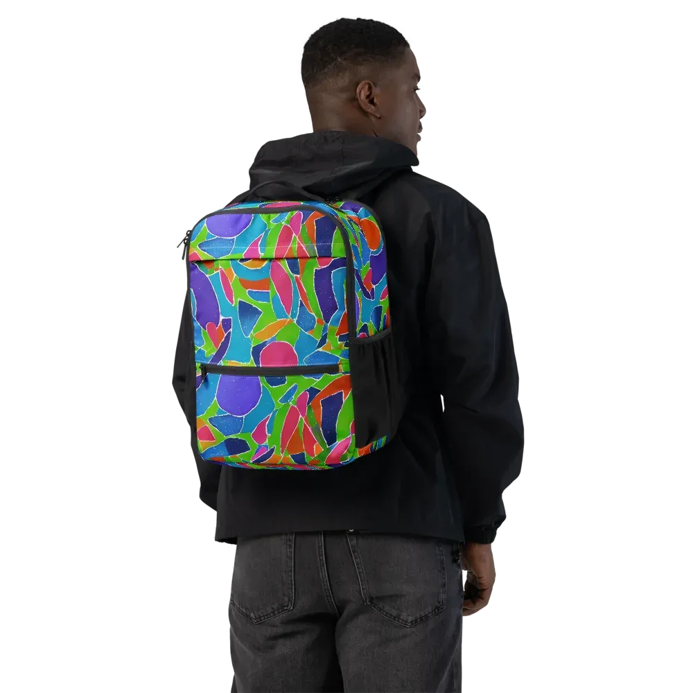 Vivid Fragments on Utility Backpack — Back