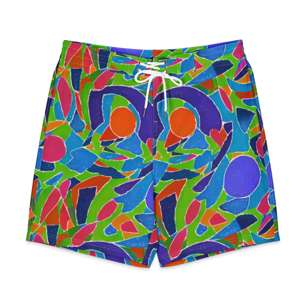 Vivid Fragments on Men's Board Shorts — Front