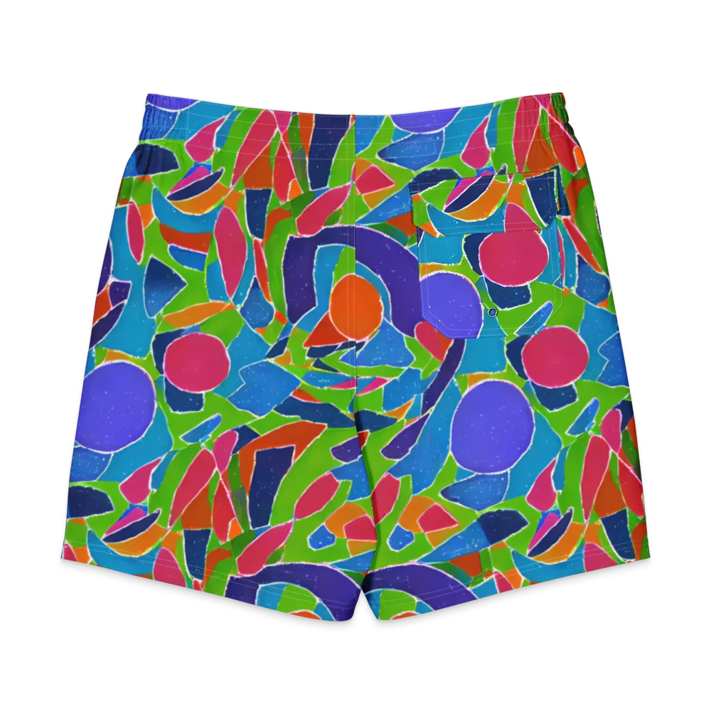 Vivid Fragments on Men's Board Shorts — Back