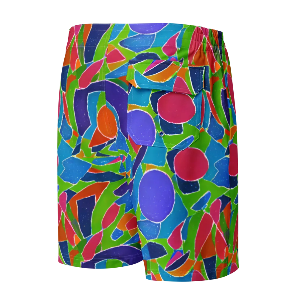 Vivid Fragments on Men's Board Shorts — Back