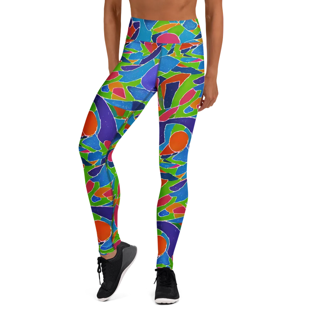 Vivid Fragments on Yoga Leggings — Front