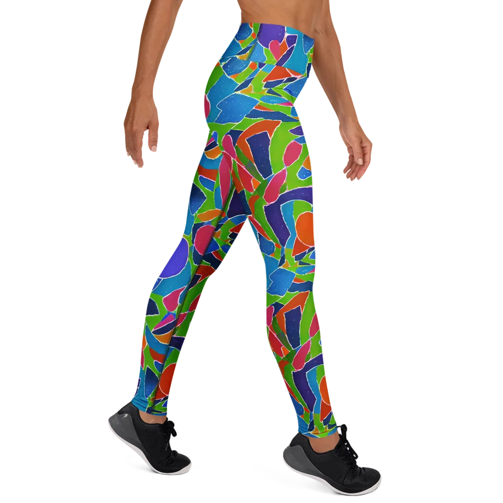Vivid Fragments on Yoga Leggings — Right