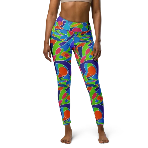 Vivid Fragments on a Yoga Leggings