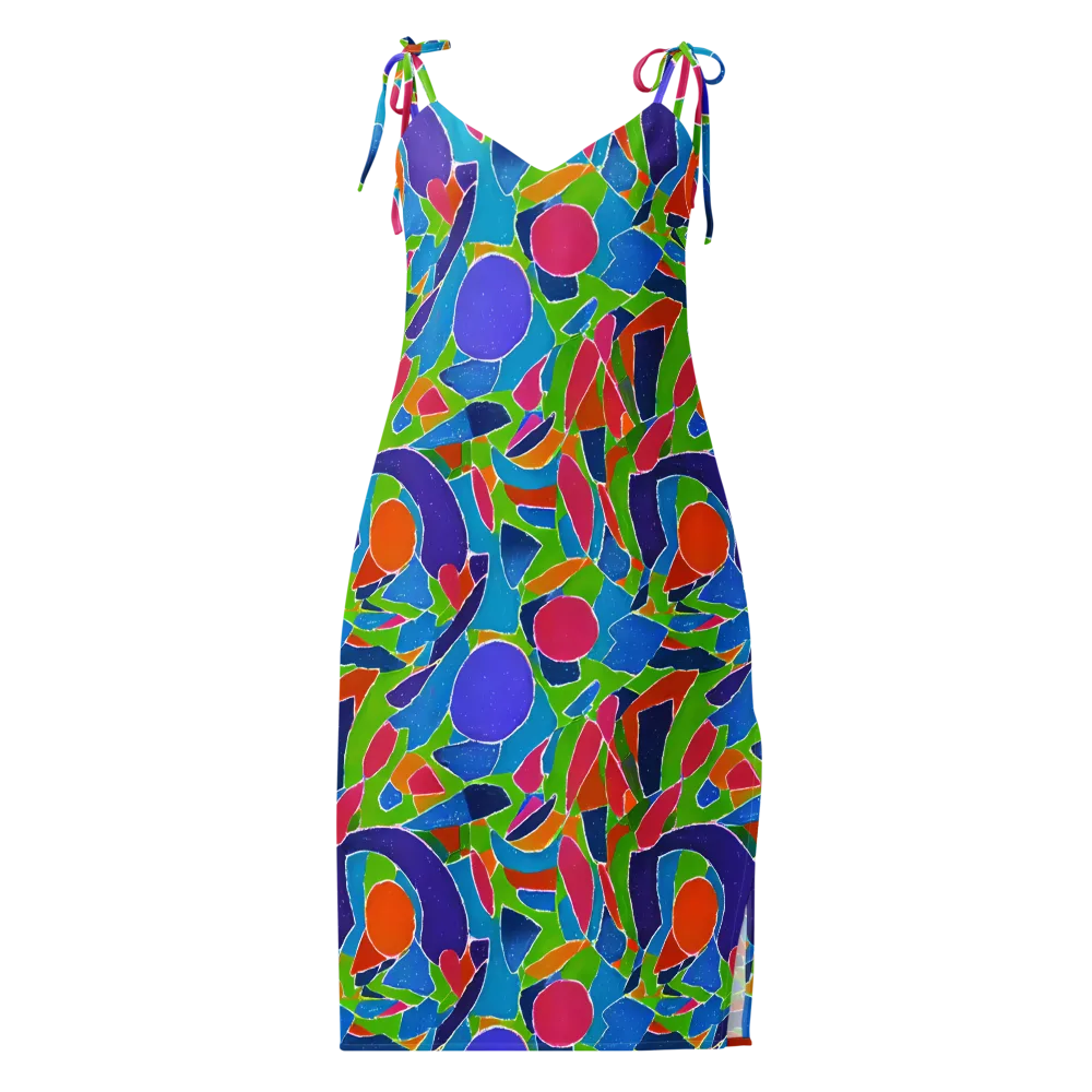 Vivid Fragments on Slip Dress — Front